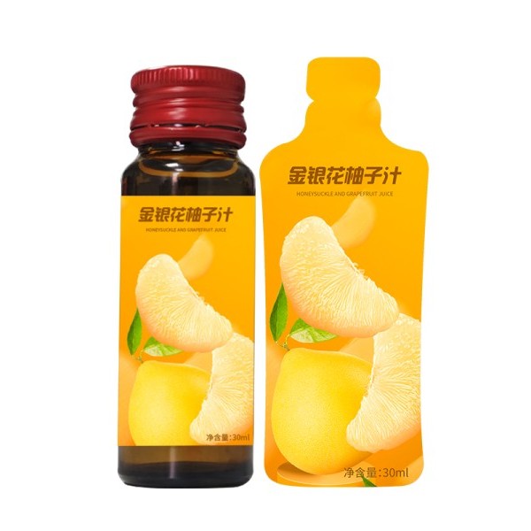 金银花柚子汁实物实拍