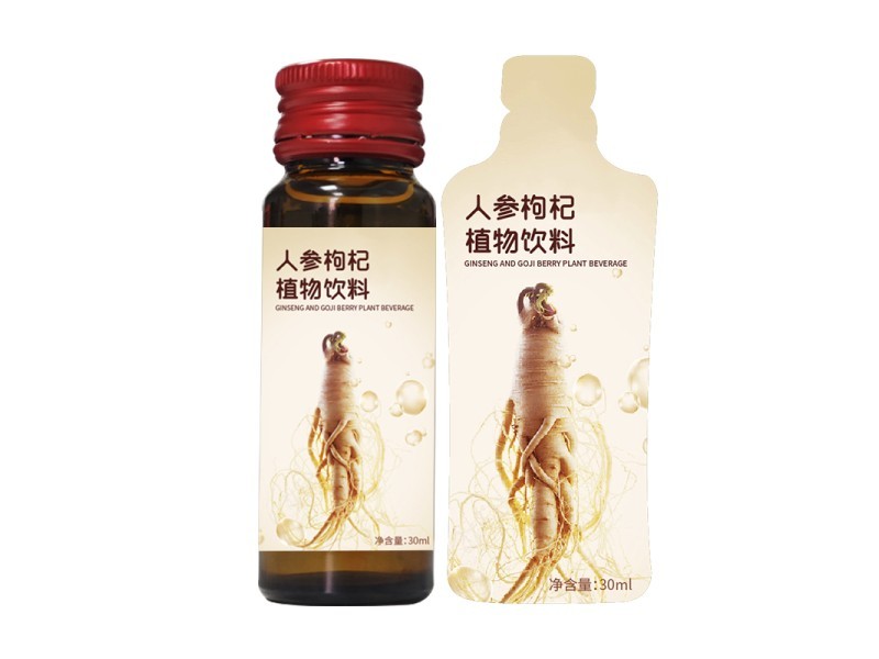 人参枸杞植物饮料实物实拍