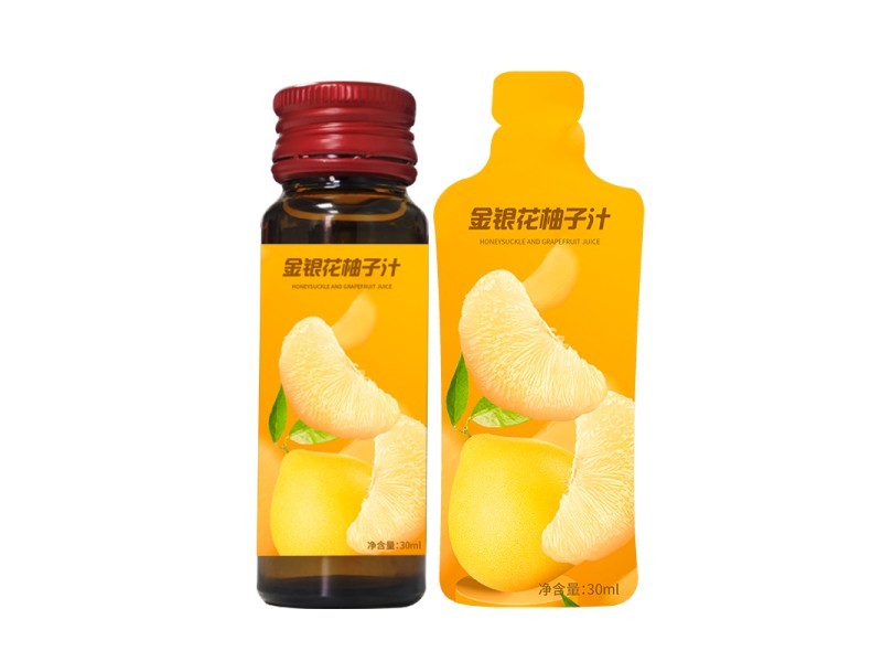 金银花柚子汁实物实拍