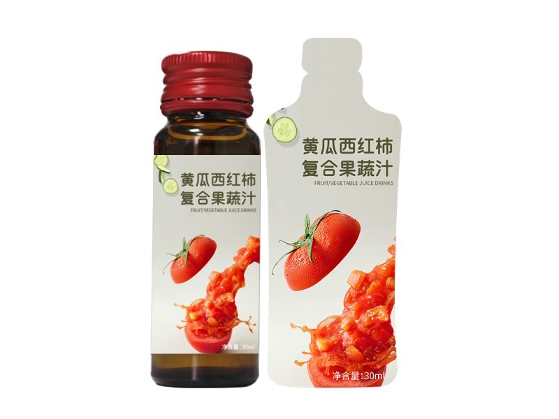 黄瓜西红柿复合果蔬汁实物实拍