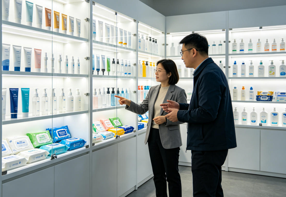 普利众合OEM代工多规格瓶管、湿巾外包装物料展示