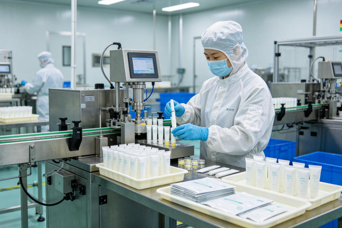 消字号洗护产品柔性化生产，小批量试单定制加工实景
