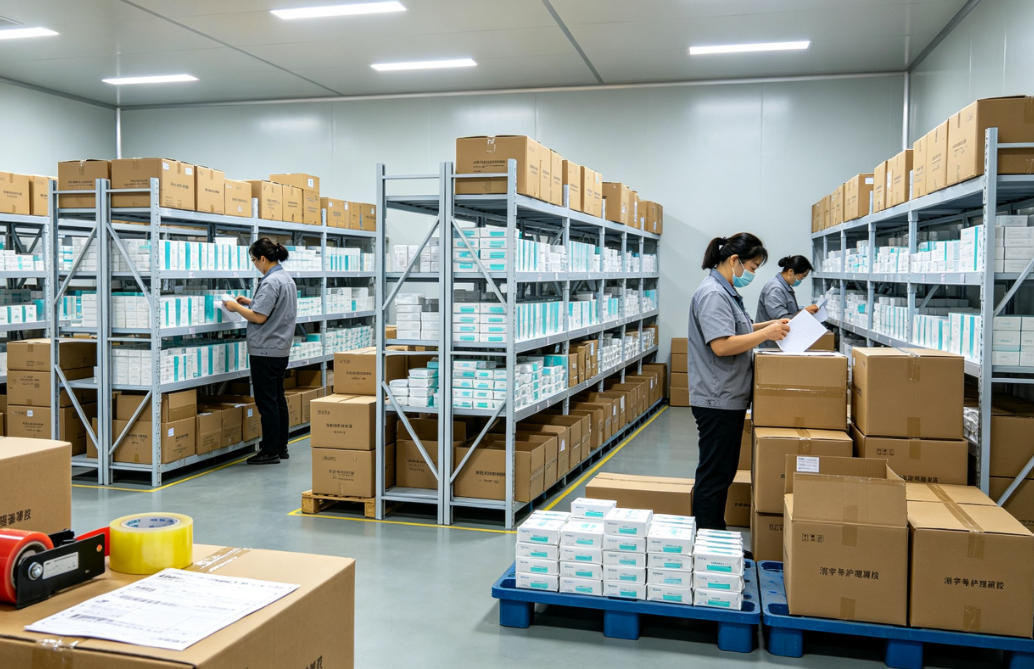 贴牌成品仓储打包出库 私护OEM贴牌成品规整仓储,订单打包、物流发货实景